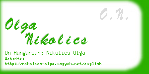 olga nikolics business card